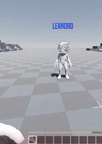 Gameplay showing a character named Leandro in a multiplayer environment
